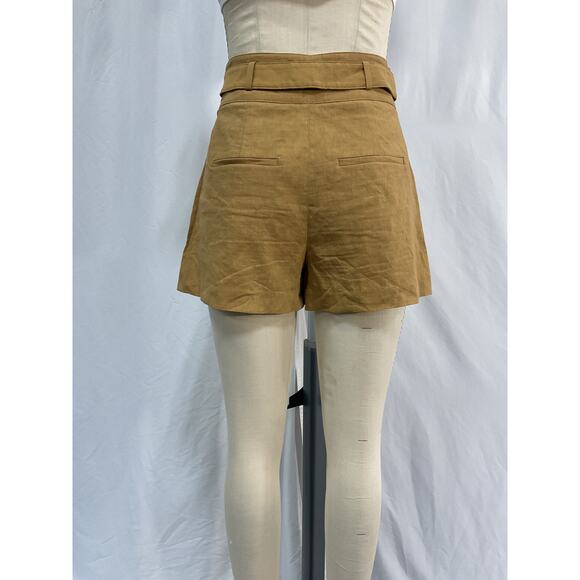 Veronica Beard 'Betty' Gold Linen Short Size 2 - Picture 3 of 5